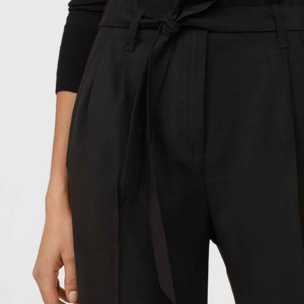Ankle-length Tie-belt Pants By H&M